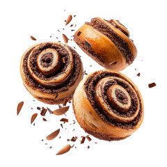 Cinnamon Rolls Buns With  isolated on a transparent background