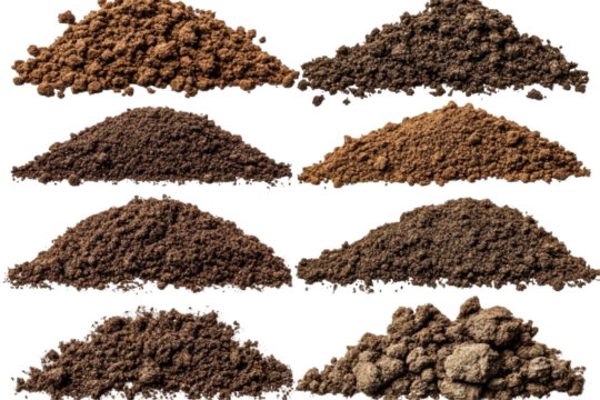 Set Pile Of Soil Isolate  isolated on a transparent background