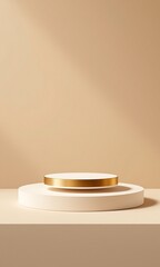 Elegant two tiered display stand with gold accents