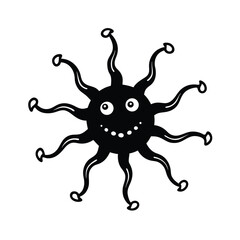 Horror Virus with Tentacles and Glow