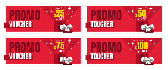 Modern Promo Voucher Designs: Discount Coupons, Gift Certificates & Special Offer Banners for...