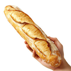 Hand Holding French Baguette Png Long  isolated on a transparent background
