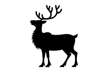 Fototapeta premium Silhouette of a reindeer with large antlers art