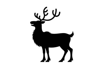 Reindeer silhouette christmas holiday vector image