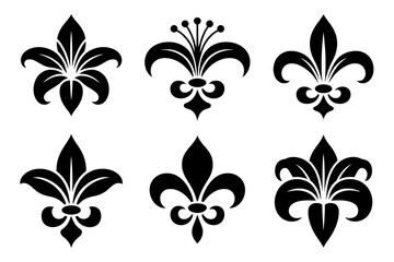 Fleur de lis decorative vector design elements set © Apon
