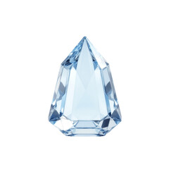 Elegant blue crystal cutout with transparent background artistic display studio environment minimalist viewpoint