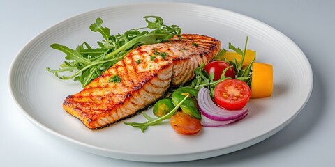 Grilled Salmon with fresh salad