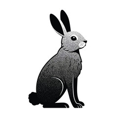 rabbit or bunny silhouette set. rabbit isolated farm animal realistic silhouette icon vector collection. Vector illustration