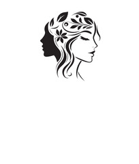 Woman Face Silhouette Design, isolated on a white background