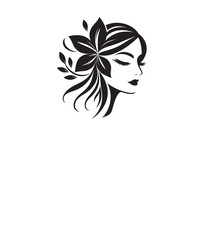 Woman Face Silhouette Design, isolated on a white background