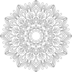 Vector abstract mandala pattern. Coloring book Lace pattern. Design for a wallpaper Paint shirt and tile Sticker Design. Circular pattern in the form of a mandala. Henna tattoo mandala.
