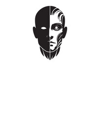 silhouette vector Illustrationof Dual-Perspective Face
