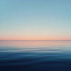 Fototapeta premium Tranquil Ocean Horizon at Dusk with Soft Pastel Sky Colors