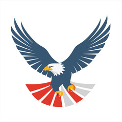 American bald eagle soaring with patriotism
