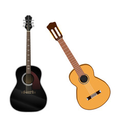 acoustic guitar isolated on white