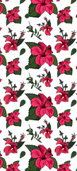 seamless pattern with red roses