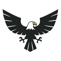 Majestic bald eagle wings spread wide powerful bird of prey