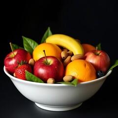 A Bowl of Candied Nuts and Dried Fruit