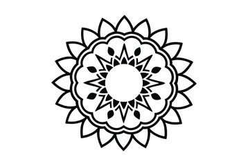 Simple Black and White Floral Mandala Design