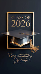 Elegant Graduation Announcement Design – Class of 2026 Celebration