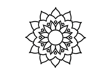 Simple Black and White Mandala Design