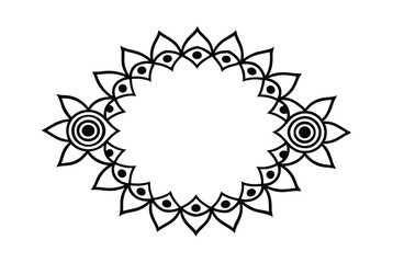 Floral Frame Design Element Black and White