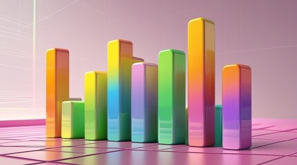 The text describes a colorful bar graph on a pink background.