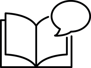 Book by Speech Bubble Isolated Icon for Websites, Apps, Infographics Other Purposes