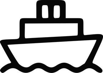 Fototapeta premium Simple line art illustration of a ship.