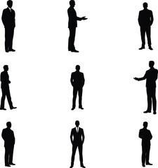 Silhouettes of Business Professionals in Formal Attire