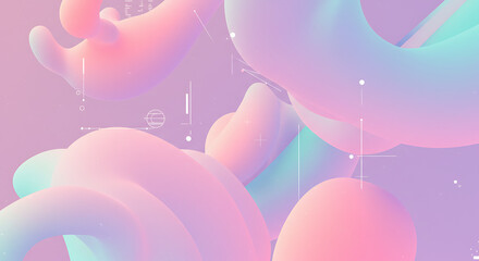 Abstract Pastel Pink and Blue Fluid Shapes Background Modern Gradient Design Soft Color Swirls