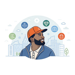 Social Media Branding Design on Neutral Background