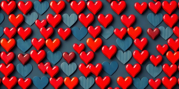 Diagonal rows of interconnected hearts forming a geometric pattern, diagonal lines, heart background
