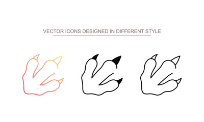 Dinosaur Footprint icon design with white background stock illustration