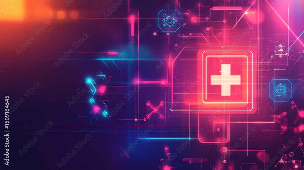 Poster illuminating digital transformation virtual space abstract background high-tech environment dynamic 