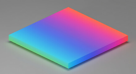 Vibrant Rainbow Gradient Square Abstract 3D Geometric Shape Modern Colorful Background