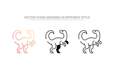 Velociraptor icon design with white background stock illustration