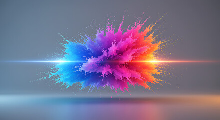 Vibrant Rainbow Color Splash Explosion Dynamic Paint Burst Abstract Background