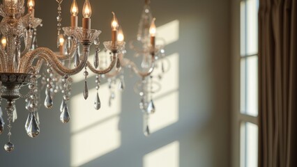 Crystal pendant light and shadow image