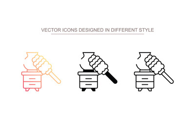 Dusting Off icon design with white background stock illustration