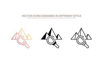 Rock Search icon design with white background stock illustration