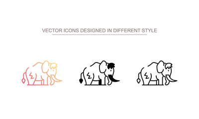 mammoth icon design with white background stock illustration