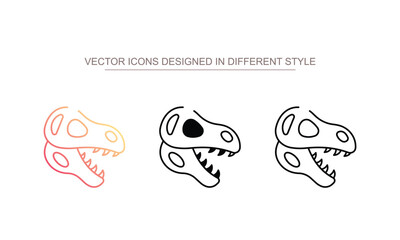 Dinosaur Skull icon design with white background stock illustration