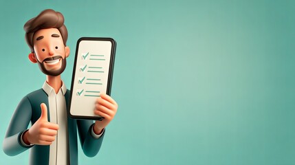 Loan Approved on Smartphone - Man Holding Phone with Check Mark