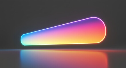 Vibrant Rainbow Neon Light Tube Abstract Gradient Glow Modern Design Element