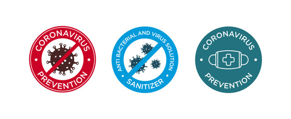 Coronavirus prevention icon set vector