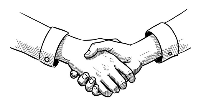 Handshake between two people in business attire