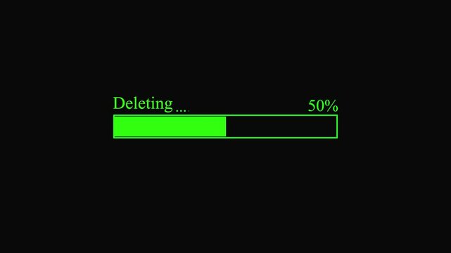 belting bar, waiting loading bar animation, software update icon on black background.4k video. Transfer 0-100%in alpha channel.