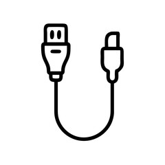 USB cable with connector on both ends in minimalistic style  
