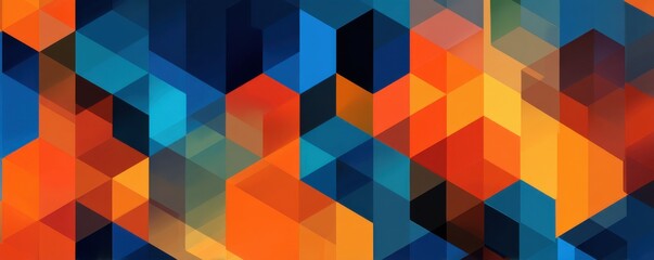 Abstract geometric background with vibrant colorful shapes of overlapping rectangles